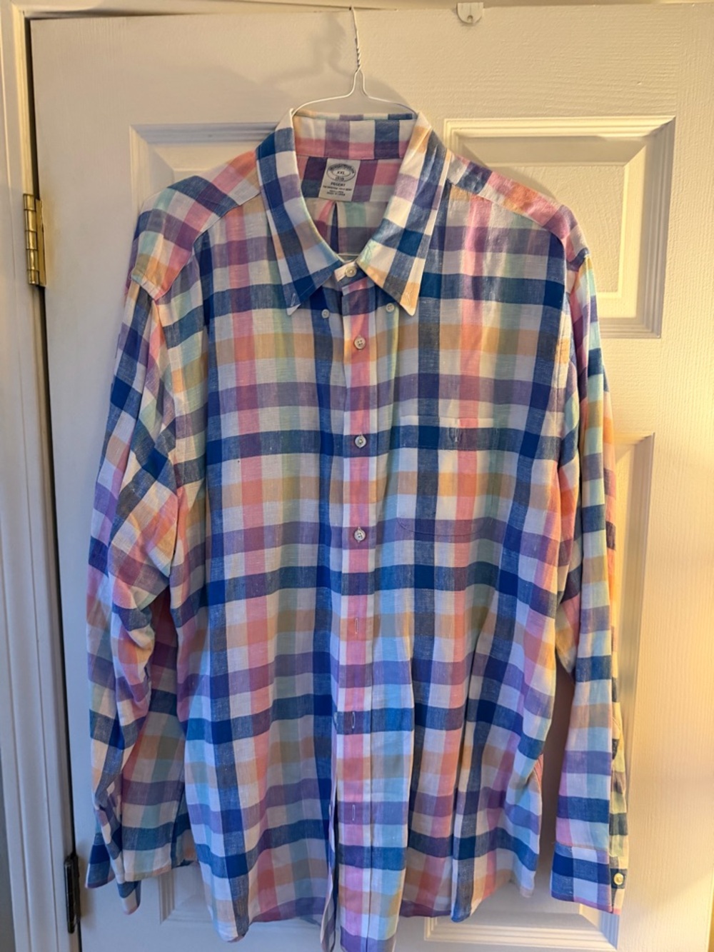 Brooks Brothers Linen Multicolor Casual Button Down. XXL